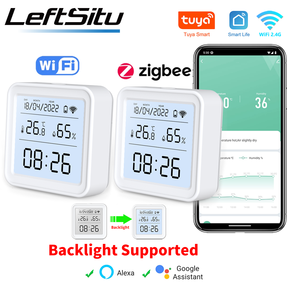 Weather Station Indoor - Tuya Zigbee Wi-Fi датчик температуры и