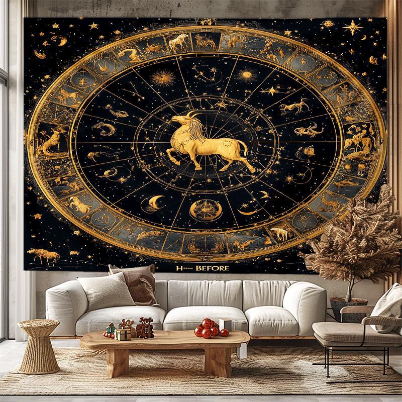 Star Map Poster - Элегантный гобелен с созвездиями Зодиака, астрологический