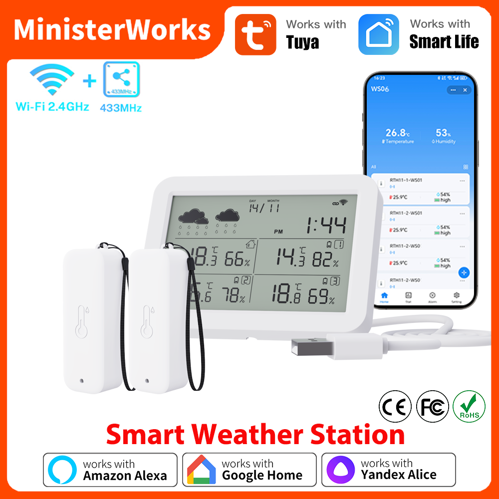 Weather Station Indoor - Метеостанция Tuya WiFi RF433 Беспроводной датчик